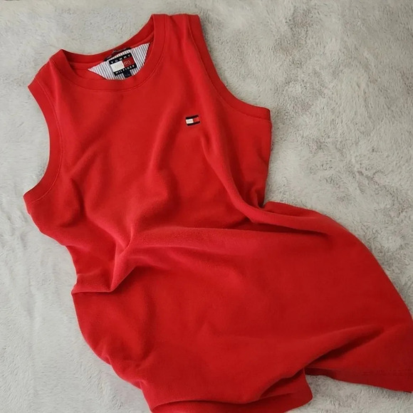 Vintage Tommy Hilfiger red sleeveless cotton dress - Picture 4 of 13